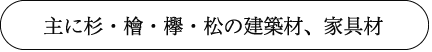 主に杉・檜・欅・松の建築材、家具材